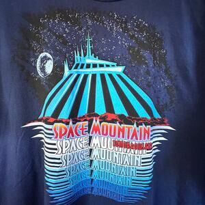 Disneyland Resort Hanes Space Mountain Tomorrowland T-shirt Navy Blue Adult XL